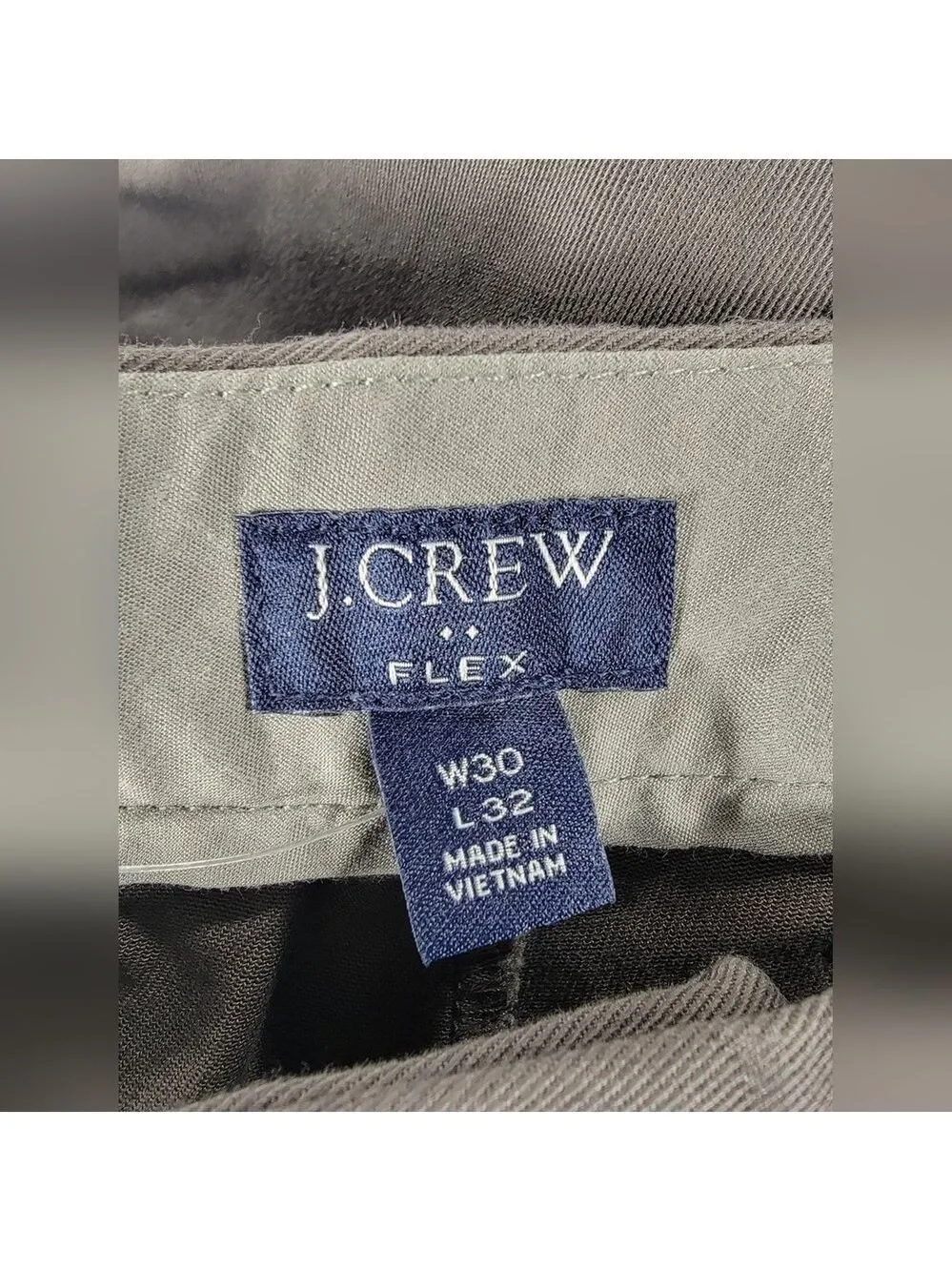 NEW J. Crew Chino Khaki Pants Mens 30x32 Slim Fit Flex Stretch Gray NWT